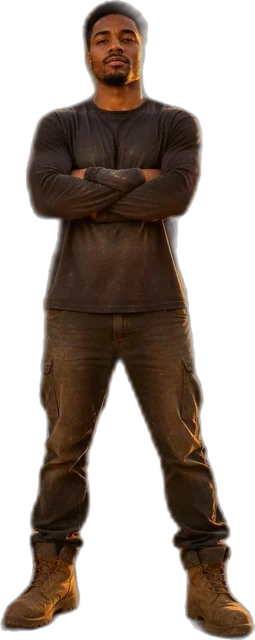 Paving contractor standing with arms crossed